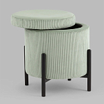 Светло-зеленый пуф на черных ножках SANJAY варинант исполнения - 2 | Loft Concept в Нижнем Новгороде