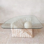 Дизайнерский журнальный стол в виде раковины с жемчужиной под прозрачной столешницей Fahin варинант исполнения - 1 | Loft Concept в Нижнем Новгороде