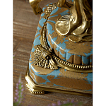 Ваза голубого цвета из фарфора с золотым растительным орнаментом и бронзовыми фигурками женщин Eden Garden porcelain and bronze варинант исполнения - 9 | Loft Concept в Нижнем Новгороде