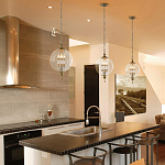 Подвесной светильник с прозрачным шарообразным стеклянным плафоном Feiss варинант исполнения - 6 | Loft Concept в Нижнем Новгороде