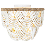 Круглый потолочный светильник с подвесками из круглых деревянных бусин Wooden Beads White Ceiling Lamp варинант исполнения - 1 | Loft Concept в Нижнем Новгороде