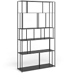 Стеллаж из металла широкий Wide Menzie Metal Rack Black варинант исполнения - 1 | Loft Concept в Нижнем Новгороде