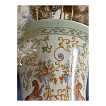 Ваза высокая из фарфора на бронзовом основании Turquoise Blooming Garden варинант исполнения - 8 | Loft Concept в Нижнем Новгороде