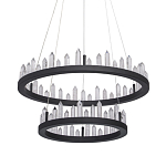 Люстра с двумя кольцами черного цвета с хрустальными элементами QUARTZ CRYSTAL варинант исполнения - 1 | Loft Concept в Нижнем Новгороде