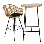 Барный столик с круглой плетеной столешницей Wicker Table Top варинант исполнения - 3 | Loft Concept в Нижнем Новгороде