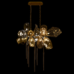 Люстра подвесная с 18-ю стеклянными плафонами с вертикальными подвесками Gilded Mirage  варинант исполнения - 3 | Loft Concept в Нижнем Новгороде