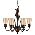 Люстра бронзового цвета с конусными плафонами из бежевого стекла Hinkley варинант исполнения - 1 | Loft Concept в Нижнем Новгороде