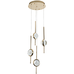 Люстра с 4-мя плафонами из хрустального шара Crystal Bubbles Gold Hanging Lamp варинант исполнения - 1 | Loft Concept в Нижнем Новгороде