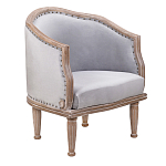 Кресло низкое с мягкой обивкой из велюра на 4-х деревянных ножках Emile Armchair grey варинант исполнения - 1 | Loft Concept в Нижнем Новгороде