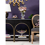 Ваза из прозрачного стекла на бронзовой подставке с ободком и ручками в виде стрекоз Eden Garden варинант исполнения - 7 | Loft Concept в Нижнем Новгороде