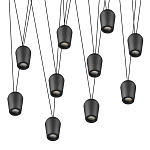 Подвесной светильник черными плафонами на длинных пересекающихся тросах Construction варинант исполнения - 9 | Loft Concept в Нижнем Новгороде