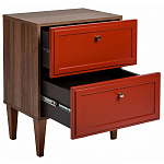 Тумба прикроватная красная из массива бука с 2-мя ящиками Wenge Light варинант исполнения - 3 | Loft Concept в Нижнем Новгороде