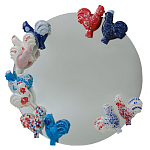 Зеркало круглое с декором в виде петушков Cockerel варинант исполнения - 1 | Loft Concept в Нижнем Новгороде