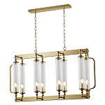 Люстра прямоугольная с 8-ю стеклянными плафонами цилиндрической формы Jeanette варинант исполнения - 2 | Loft Concept в Нижнем Новгороде