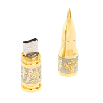 Флешка на 32 гб в виде патрона с гравировкой Герба РФ в подарочной коробке Metal Flash Drive варинант исполнения - 3 | Loft Concept в Нижнем Новгороде