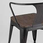 Черный глянцевый стул с сиденьем из натурального дерева TOLIX варинант исполнения - 7 | Loft Concept в Нижнем Новгороде