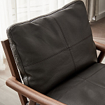 Кресло c каркасом из массива дерева и мягкой кожаной обивкой Walnut Armchair варинант исполнения - 5 | Loft Concept в Нижнем Новгороде