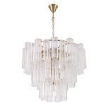 Люстра круглая многоярусная с прозрачными подвесками из стекла Hexagon Tube Light варинант исполнения - 2 | Loft Concept в Нижнем Новгороде