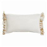 Чехол на подушку горчичного цвета с бахромой и объемным узором Ethnic mix варинант исполнения - 4 | Loft Concept в Нижнем Новгороде