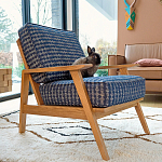 Кресло с каркасом из массива дуба Deniaud Oak Blue Print  Armchair варинант исполнения - 6 | Loft Concept в Нижнем Новгороде