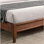 Кровать двуспальная с каркасом из дерева и мягким изголовьем Moon Walnut Bed варинант исполнения - 7 | Loft Concept в Нижнем Новгороде
