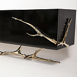 Дизайнерский комод чёрный глянцевый с основанием в виде золотых ветвей Meta Credenza  варинант исполнения - 1 | Loft Concept в Нижнем Новгороде