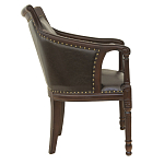 Кресло кожаное на 4-х деревянных ножках из массива березы Ethan Armchair brown варинант исполнения - 1 | Loft Concept в Нижнем Новгороде