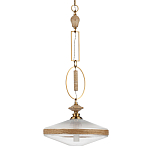 Подвесной светильник с плоским прозрачным плафоном и декоративной вставкой из текстурного камня Tectona  варинант исполнения - 1 | Loft Concept в Нижнем Новгороде