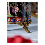 Ваза из фарфора черная с цветочной росписью и бронзовой стрекозой Spring Garden варинант исполнения - 7 | Loft Concept в Нижнем Новгороде