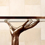 Обеденный стол с фигурным декором бронзового цвета Dichotomy racetrack варинант исполнения - 3 | Loft Concept в Нижнем Новгороде