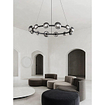 Люстра подвесная светодиодная в форме кольца Gray Ring Chandelier варинант исполнения - 2 | Loft Concept в Нижнем Новгороде