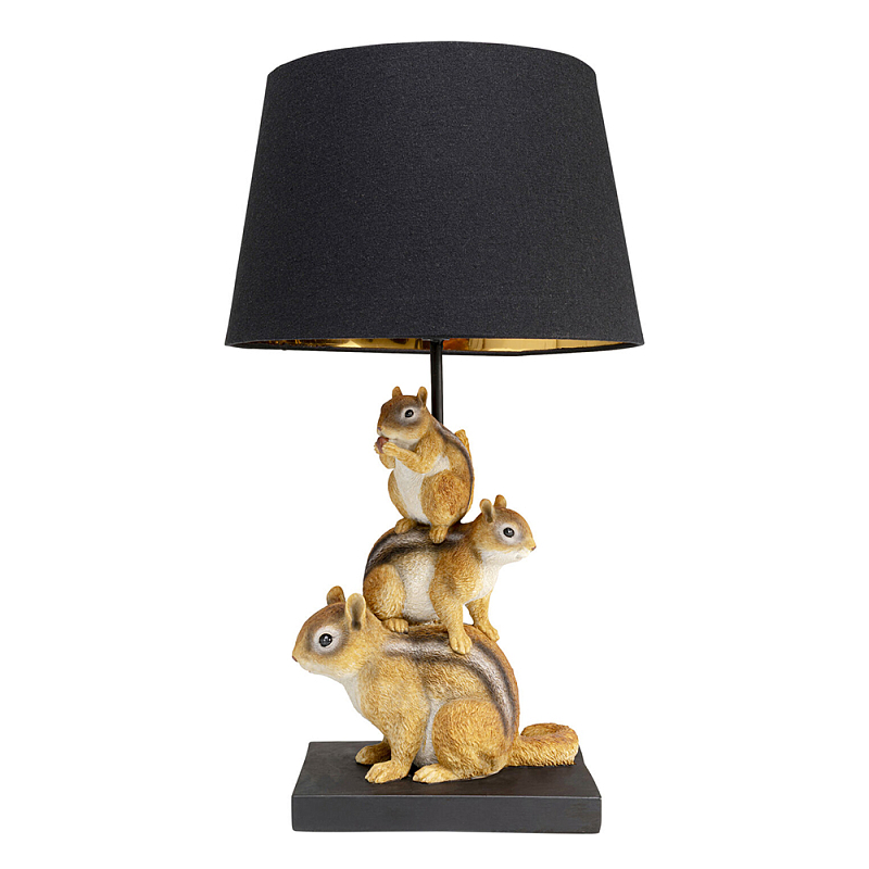 Настольная лампа в детскую Бурундуки Черный Золотой Бежевый в Нижнем Новгороде | Loft Concept 