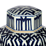 Ваза с крышкой и графическим узором в сине-белых цветах Blue & White Ornament  варинант исполнения - 4 | Loft Concept в Нижнем Новгороде