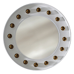 Зеркало белое с круглыми золотыми декоративными элементами Prince of the Church варинант исполнения - 1 | Loft Concept в Нижнем Новгороде