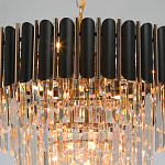 Люстра из черного металла с многоярусными подвесками из прозрачного хрусталя на золотой цепи Empire Black Chandelier Crystal варинант исполнения - 9 | Loft Concept в Нижнем Новгороде