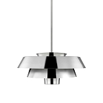 Подвесной светильник с широким многоярусным металлическим плафоном цвета никель в современном стиле Feiss варинант исполнения - 1 | Loft Concept в Нижнем Новгороде