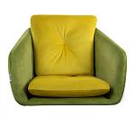 Стул с мягкой обивкой из велюра и подъемно-поворотным механизмом на колесиках Mason Green and Yellow варинант исполнения - 3 | Loft Concept в Нижнем Новгороде