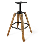 Барный стул со спинкой на 4-х коричневых ножках Черный Велюр Ava Charm варинант исполнения - 4 | Loft Concept в Нижнем Новгороде