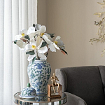 Ваза с крышкой и зелено-голубым рисунком на белом фоне 51 см Blue & White Ornament варинант исполнения - 5 | Loft Concept в Нижнем Новгороде