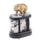 Часы настольные бронзовые с декором в виде медведя Bear Stone Clock варинант исполнения - 3 | Loft Concept в Нижнем Новгороде