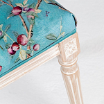 Банкетка из массива бука с цветочным принтом Turquoise Beige Chinoiserie Imperial  Garden Banquette варинант исполнения - 4 | Loft Concept в Нижнем Новгороде