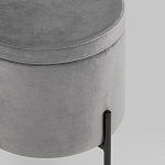 Серый пуф на черных ножках SANJAY варинант исполнения - 4 | Loft Concept в Нижнем Новгороде