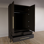 Шкаф платяной Primo с выдвижными ящиками шпон Темный орех варинант исполнения - 4 | Loft Concept в Нижнем Новгороде