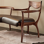 Кушетка с деревянным каркасом и сиденьем из коричневой натуральной кожи Moon Walnut Furniture варинант исполнения - 4 | Loft Concept в Нижнем Новгороде