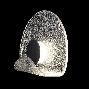 Бра из текстурированного прозрачного стекла с изогнутым краем Textured Glass