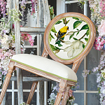 Стул бежевый из натурального бука с изображением птиц и цветов Blooming Birds варинант исполнения - 3 | Loft Concept в Нижнем Новгороде