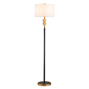 Торшер с абажуром из белой атласной ткани MOGIR