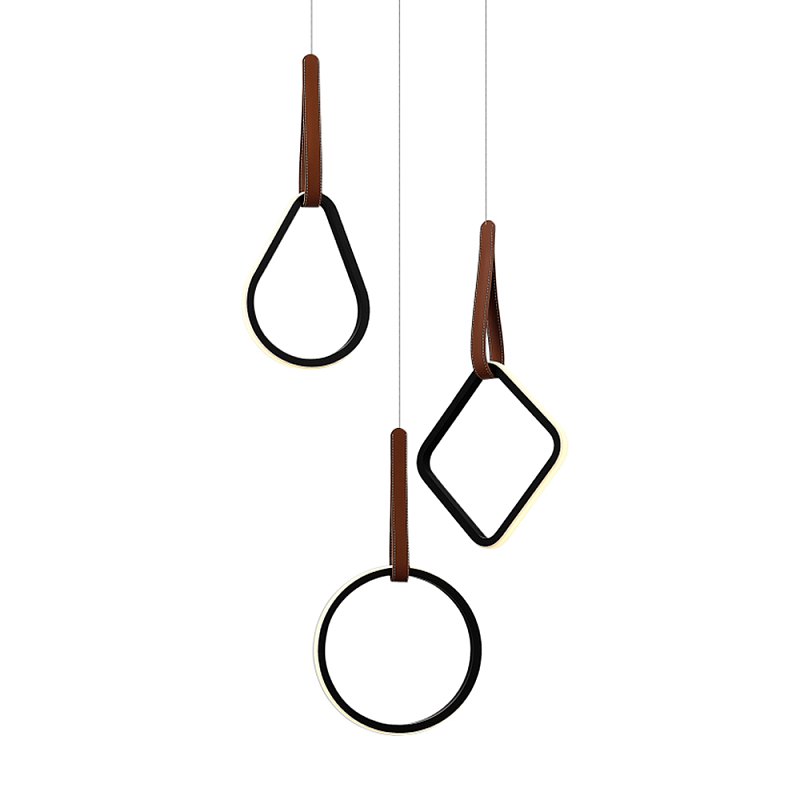 Подвесной светильник с геометрическими источниками света Geometric Architecture of Light Черный Терракотовый в Нижнем Новгороде | Loft Concept 