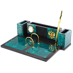 Настольный письменный набор из змеевика с часами и календарницей Successful Leader варинант исполнения - 2 | Loft Concept в Нижнем Новгороде