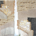 Триптих Геометрический гобелен бежевый Figurative Beige Wall Hangings варинант исполнения - 1 | Loft Concept в Нижнем Новгороде